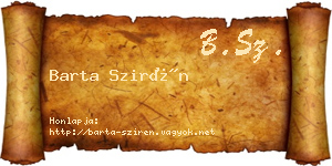 Barta Szirén névjegykártya